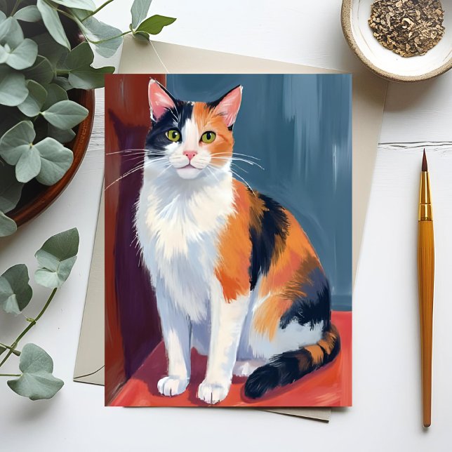 Calico Cat | Watercolor Pretty Kitten Cat Pet Card (Creator Uploaded)