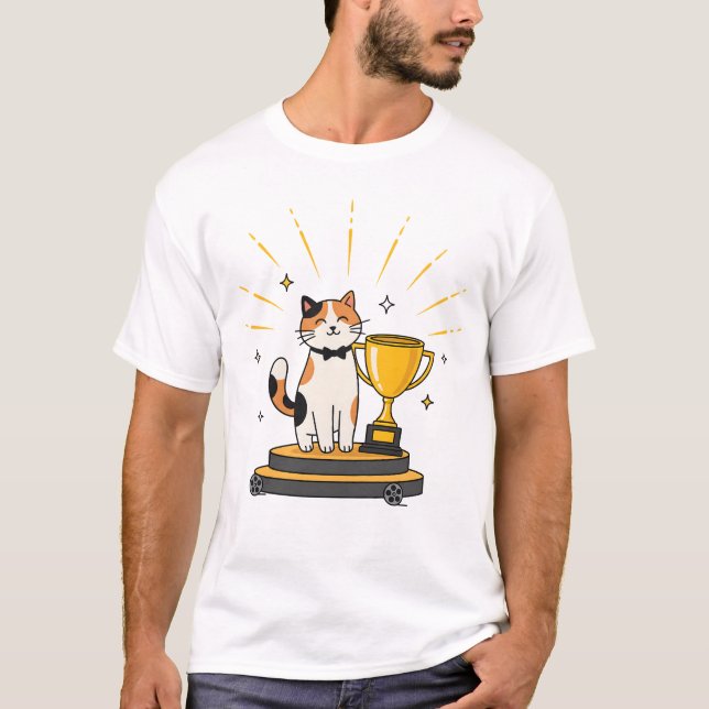 Calico Cat Wins Trophy T-Shirt (Front)
