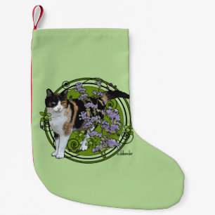 Calico Cat with Nepeta Small Christmas Stocking