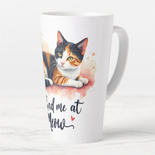 Calico Cat You Had Me at Meow Watercolor Latte Mug
