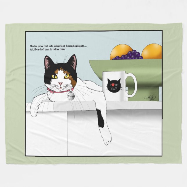 Calico Catitude Cat Kitchen Fleece Blanket (Front (Horizontal))