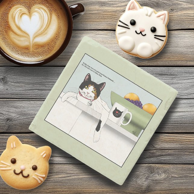 Calico Catitude Cat Kitchen Stone Coaster (Creator Uploaded)
