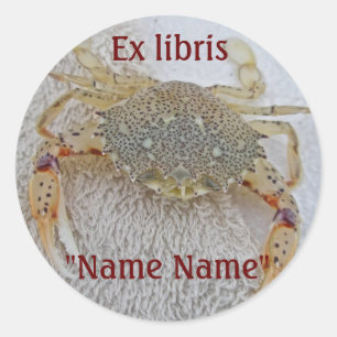 Calico Crab Ex libris Book Sticker for Customising