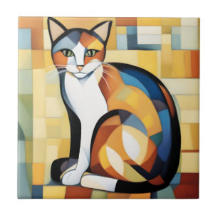 Calico Cubism A Feline Tile