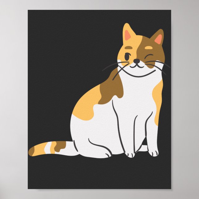 Calico Essential,Calico Portrait,Cute Calico Cat T Poster (Front)