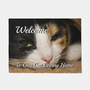 Calico Face Welcome Doormat