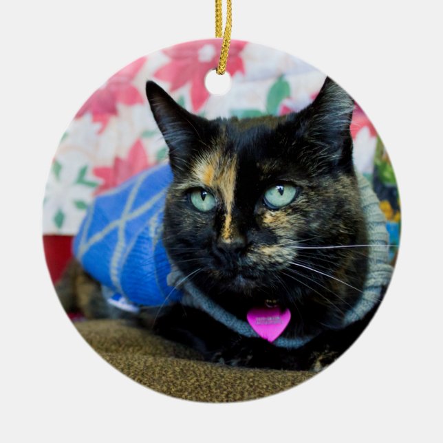 Calico III Ceramic Tree Decoration (Front)