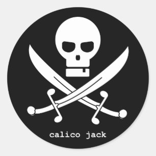 calico jack classic round sticker