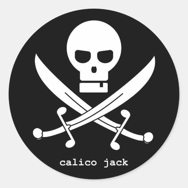 calico jack classic round sticker (Front)