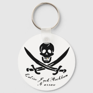 Calico Jack Nassau Pirate Flag Jolly Roger  Key Ring