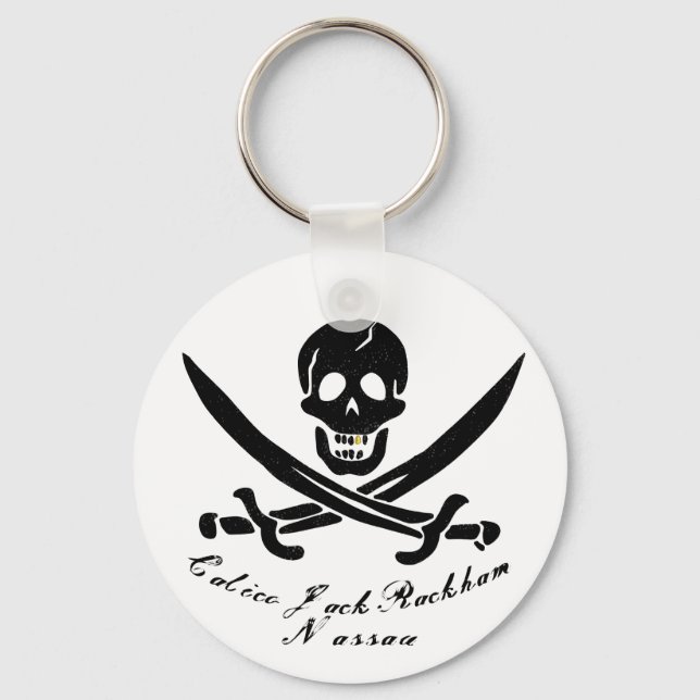 Calico Jack Nassau Pirate Flag Jolly Roger  Key Ring (Front)