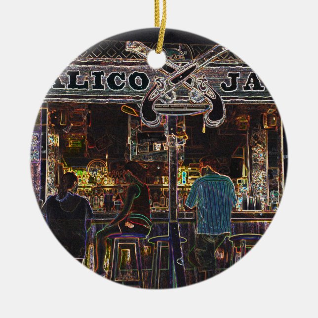 Calico Jacks Grand Cayman Island Ceramic Tree Decoration (Front)