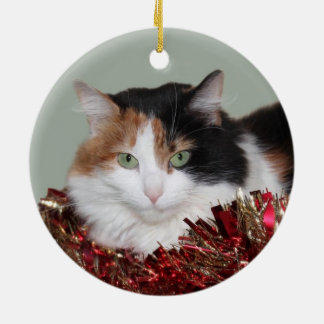 Calico kitty Christmas Ceramic Tree Decoration