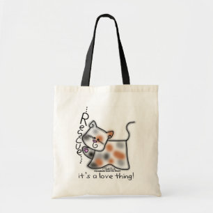 Calico RESCUE...it's a love thing! Tote Bag