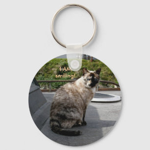 Calico Siamese Cat on Unalaska Island Key Ring
