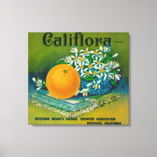 Califlora Orange LabelRiverside, CA Canvas Print
