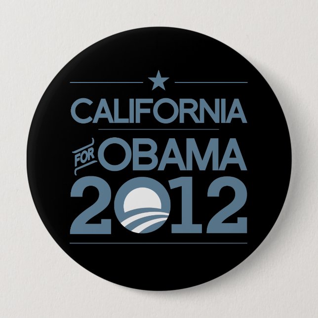 CALIFONIA FOR OBAMA 2012.png 10 Cm Round Badge (Front)