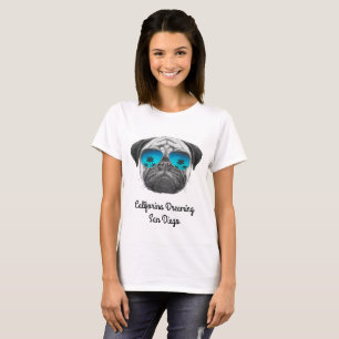Califorina Dreaming Pug San Diego T-Shirt