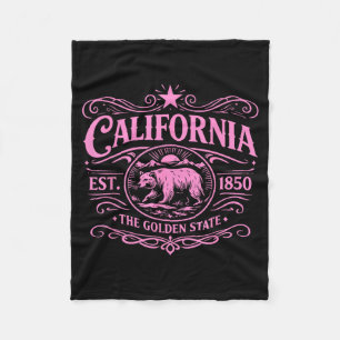 California 1850 Bear Vintage SoCal Norcal Los Fleece Blanket