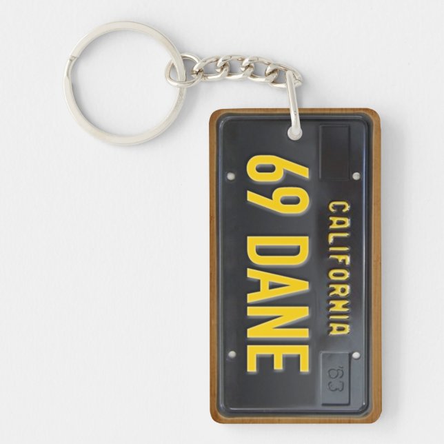 California 1963 Vintage License Plate Keychain (Front)