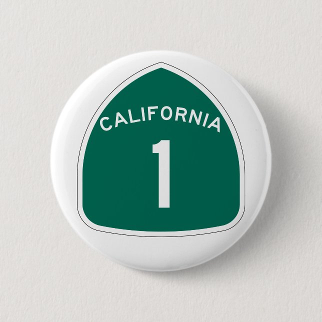 California 1 6 cm round badge (Front)