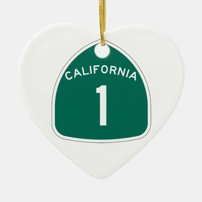 California 1 ceramic tree decoration (Front)