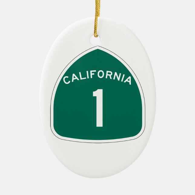 California 1 ceramic tree decoration (Front)