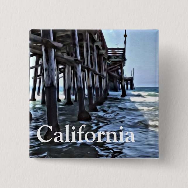 California - 2 Inch Square Button (Front)