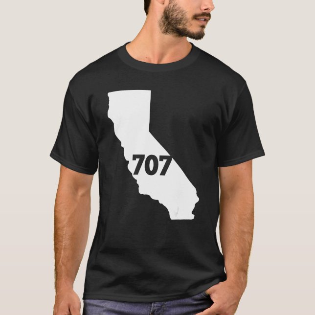 California 707 Area Code T-Shirt (Front)