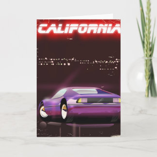 California 80's neon Supercar poster Holiday Card