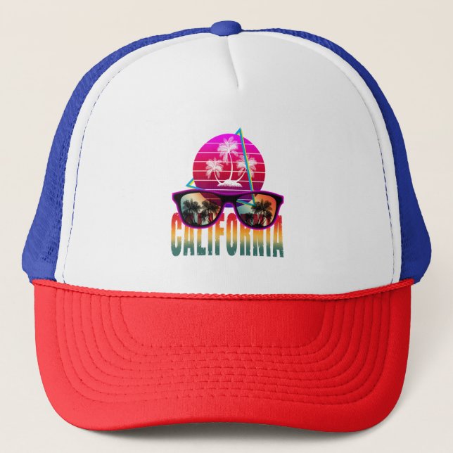 california 80s retro  trucker hat (Front)