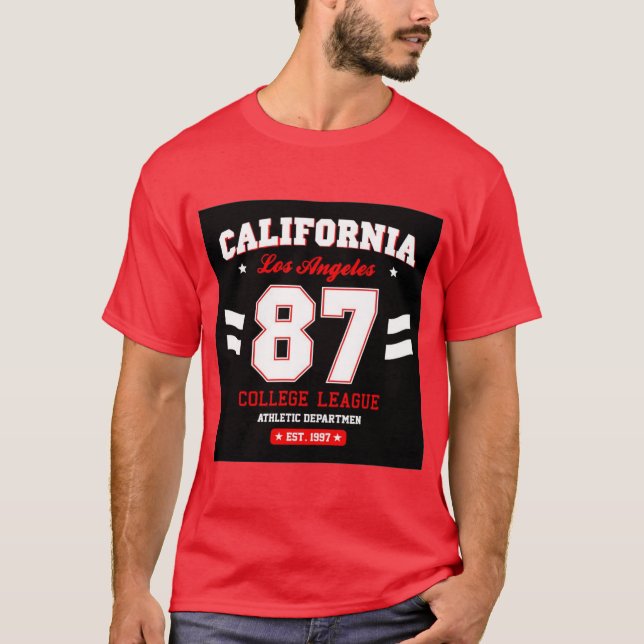California 87 Los Angeles College League T-Shirt (Front)