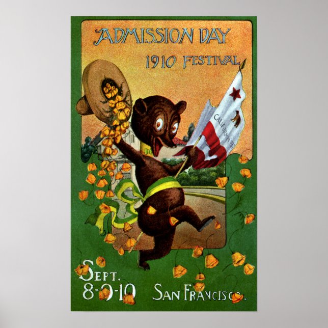 California Admission Day Festival Bear Poster (Front)