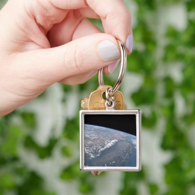 California And Nevada As Seen From Space. Key Ring (Hand)