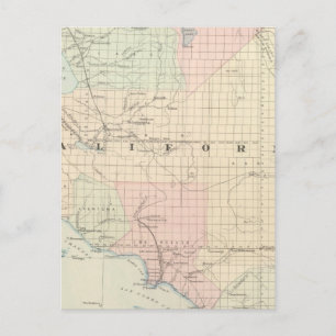 California and Nevada South Portion Postcard