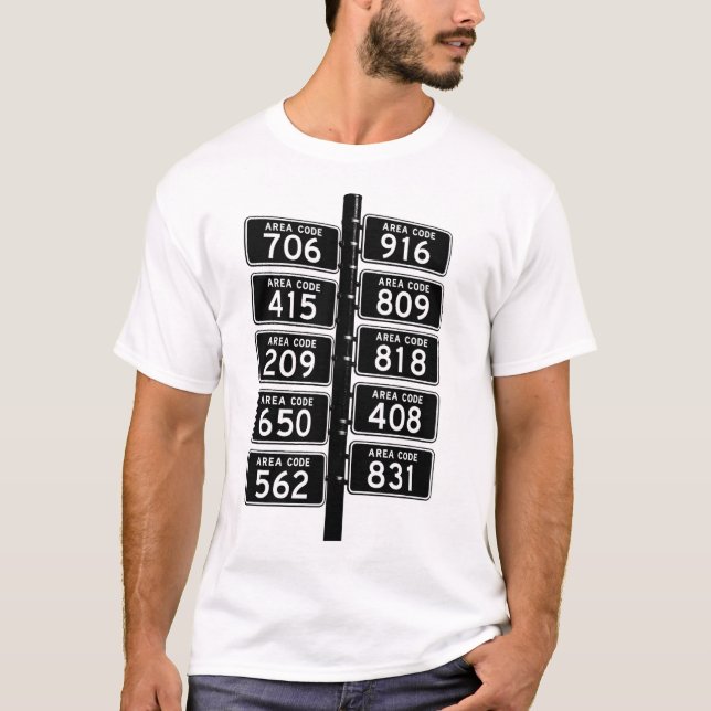 California Area Code Shirt  (Front)