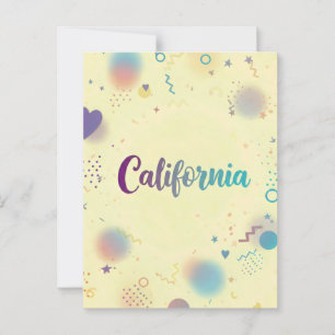 California Art Print – Unique Lettering Postcard