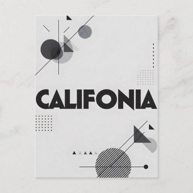California Art Print – Unique Lettering Postcard (Front)
