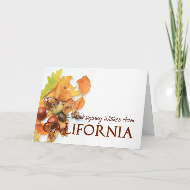 California autumn leaves thanksgiving holiday card (Front)