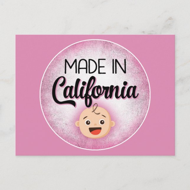 California Baby Funny Pink New Girl Postcard (Front)