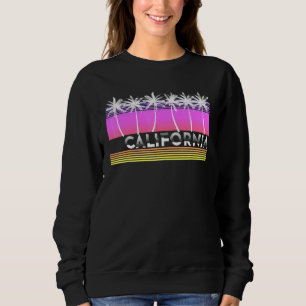 California Beach 80s 90s Vaporwave Aesthetic Palm Sweatshirt