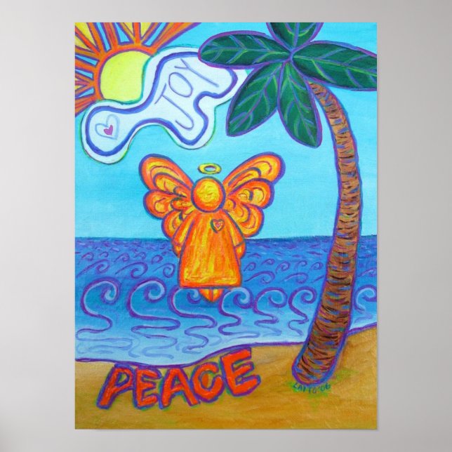 California Beach Angel Art Poster (Front)
