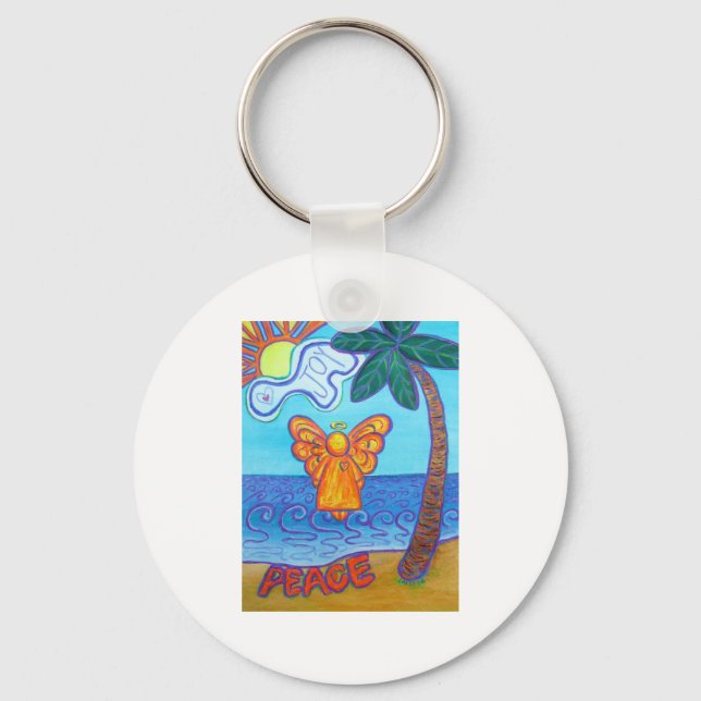California Beach Angel Key Ring (Front)