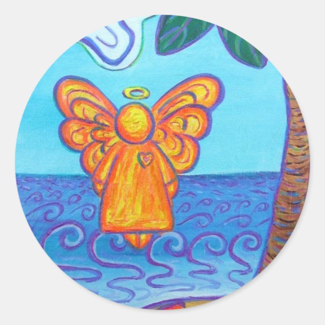 California Beach Angel Sticker (Front)