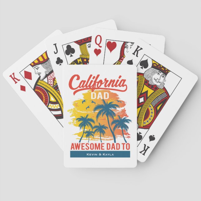 California Beach Dad Playing Cards (Back)
