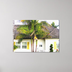 california beach house wrapped canvas
