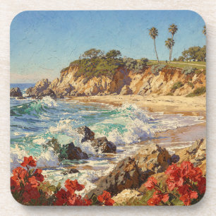  California Beach   Impressionist Coastal Art Coaster