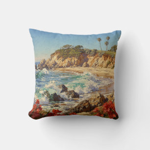 California Beach Impressionist Coastal Art Cushion