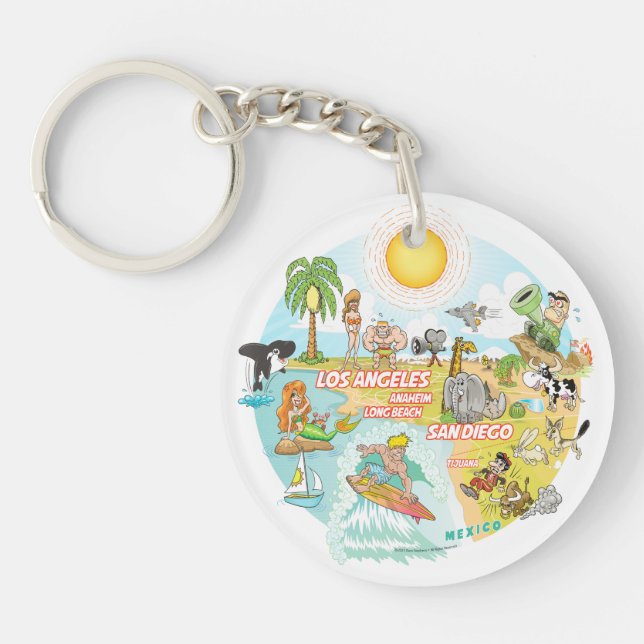 California Beach Key Ring (Front)