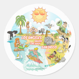 California Beach Life Classic Round Sticker